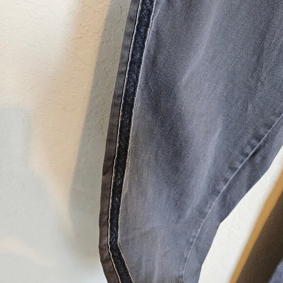 Chino by Anthropologie Gray Relaxed Embroidered Tuxedo Stripe Pants Women's 30 - Picture 5 of 13